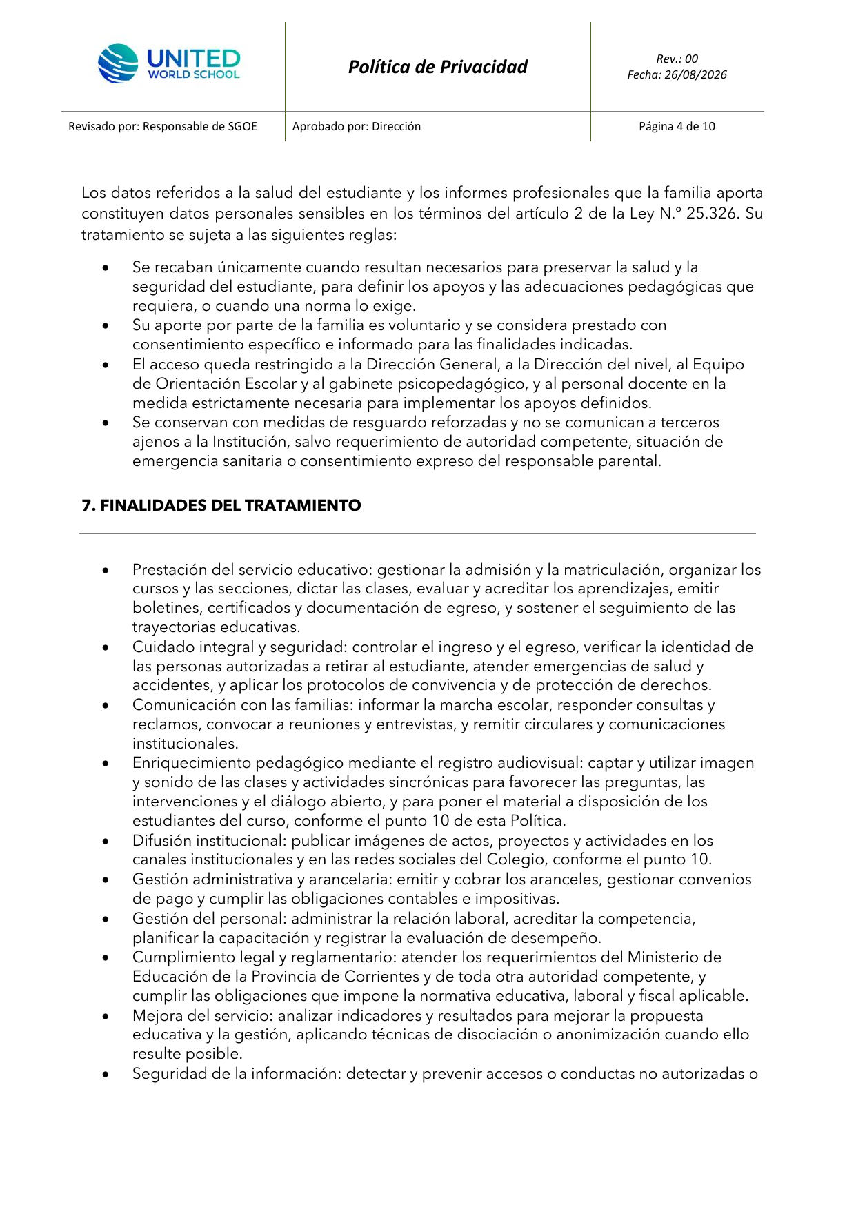 Política de privacidad - página 4 de 10