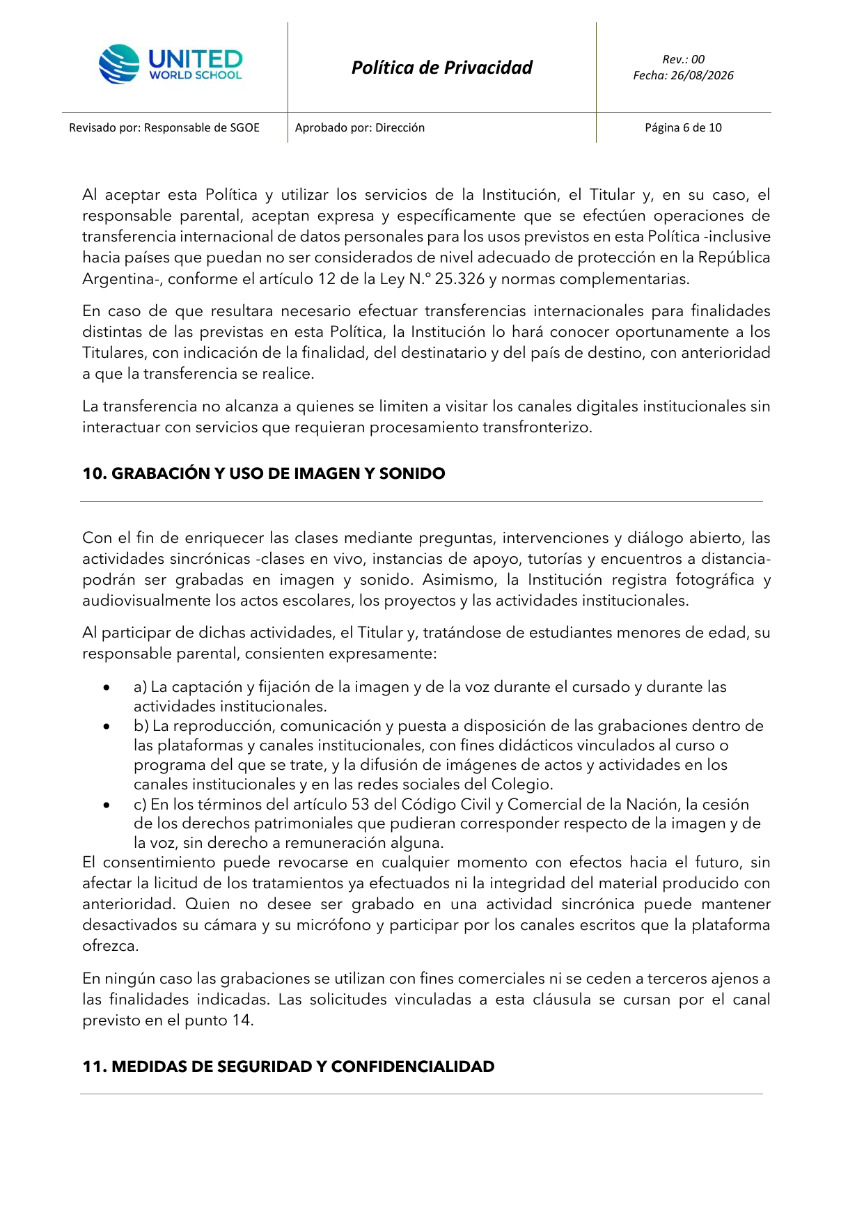 Política de privacidad - página 6 de 10