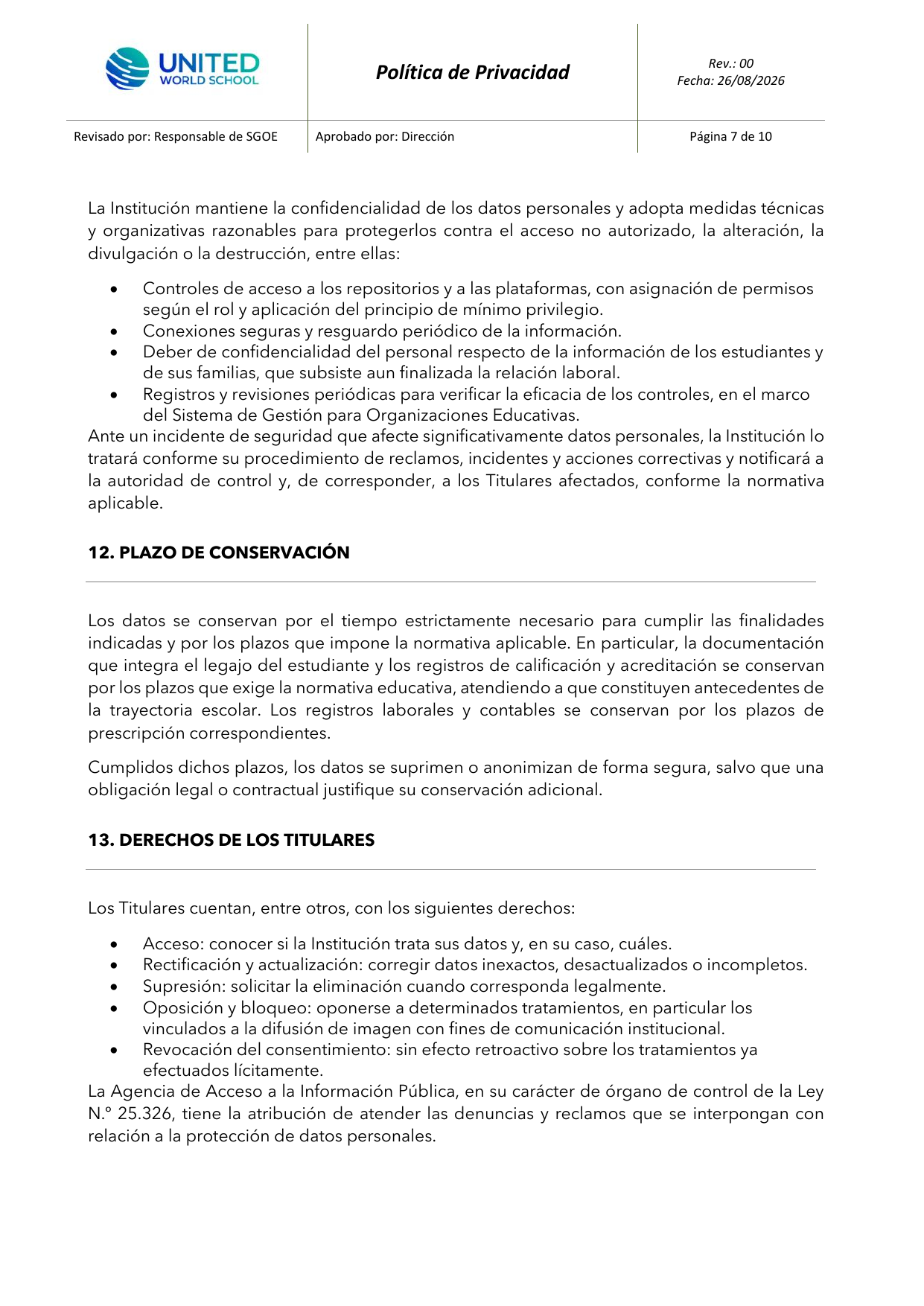 Política de privacidad - página 7 de 10